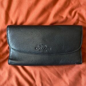 Coach black leather zip and snap Wallet